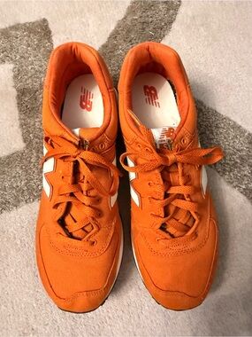 New Balance Bright Orange Canvas Lace-Up Sneakers